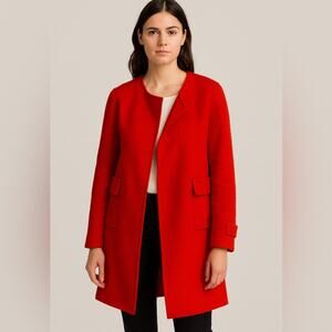 ZARA Woman Handmade Red Wool Blend Coat – Size M